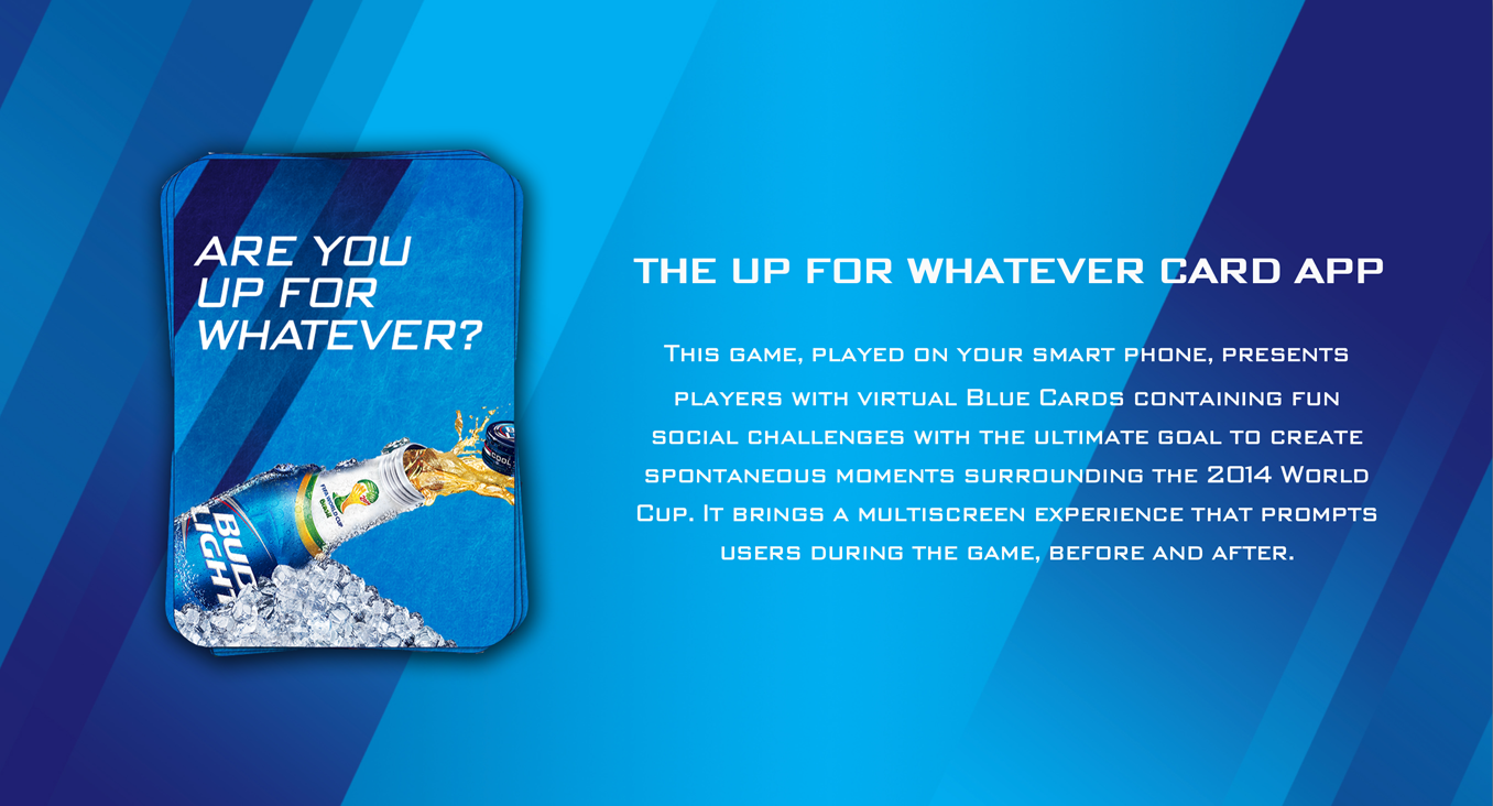 Deccan Chicxulub Bud Light World Cup Up For Whatever Premium Beer Blue Card Social Media Mobile Game