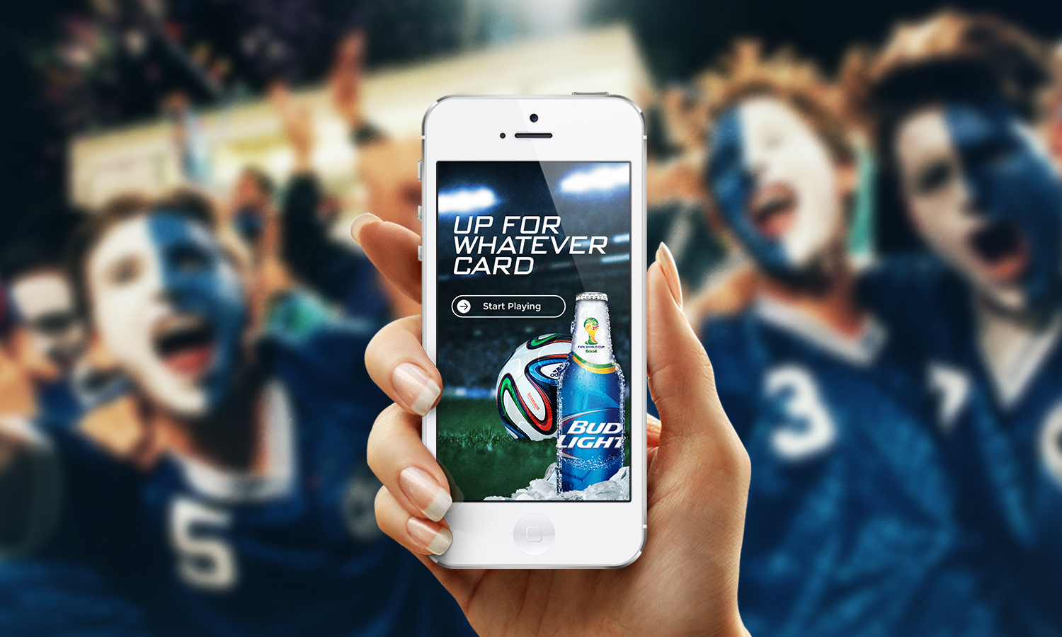 Deccan Chicxulub Bud Light World Cup Up For Whatever Premium Beer Blue Card Social Media Mobile Game